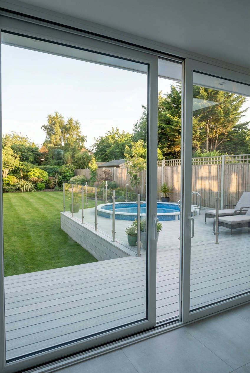 Sleek Composite Deck with Modern Railing 2