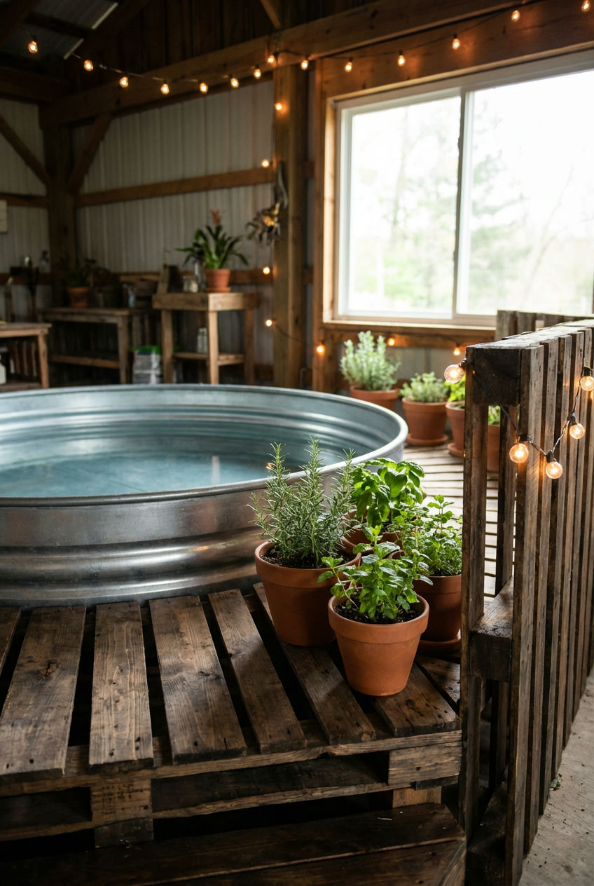 Rustic Charming Pallet Deck Pool 1