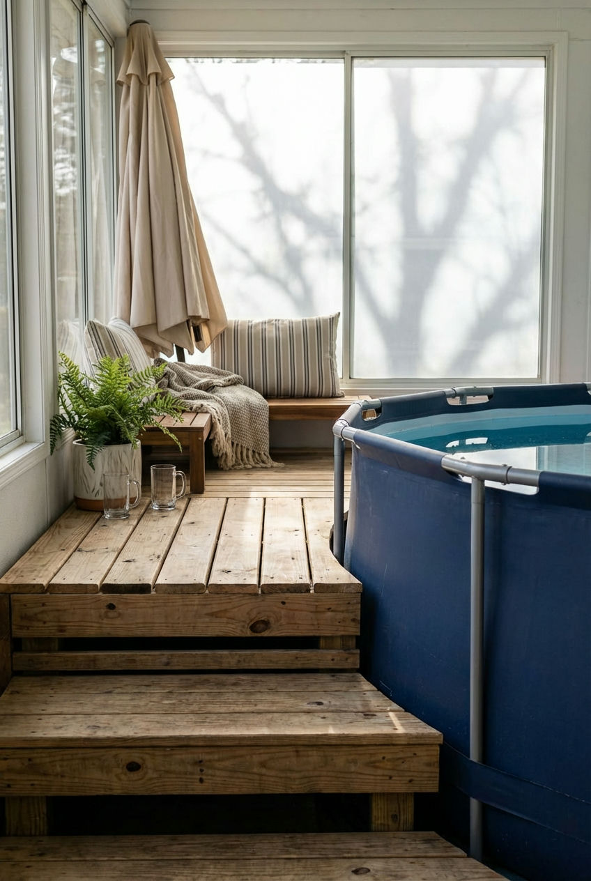 Rustic Charming Pallet Deck Pool 2