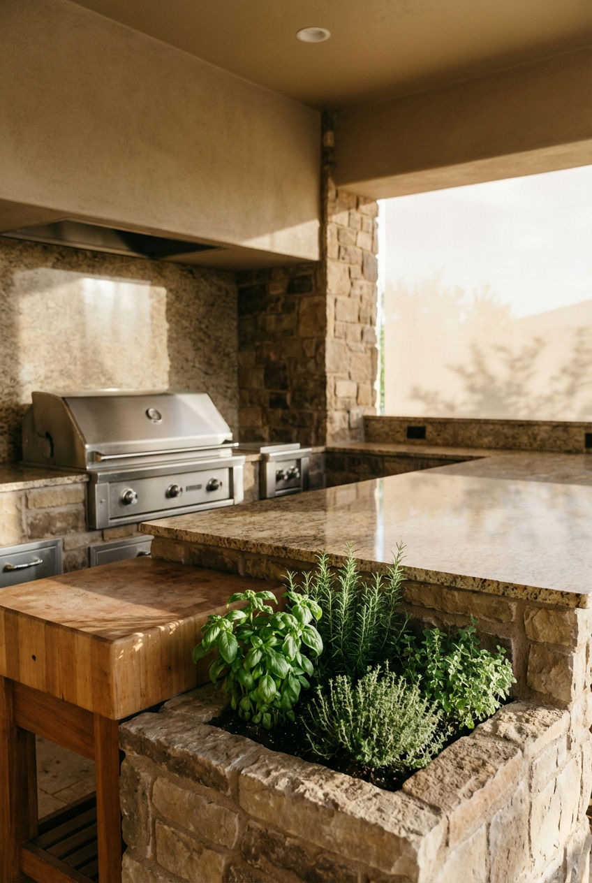 Outdoor Kitchens with Integrated Gardens 1