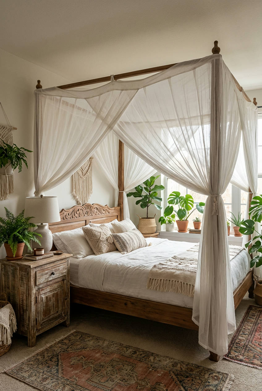 Canopy Beds with Sheer Drapes 1