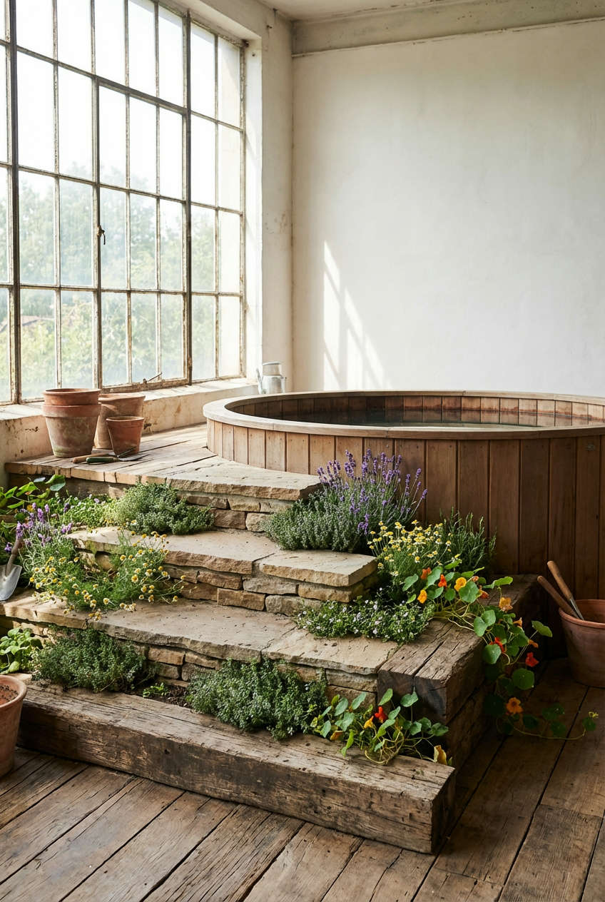 DIY Terraced Garden Steps 1
