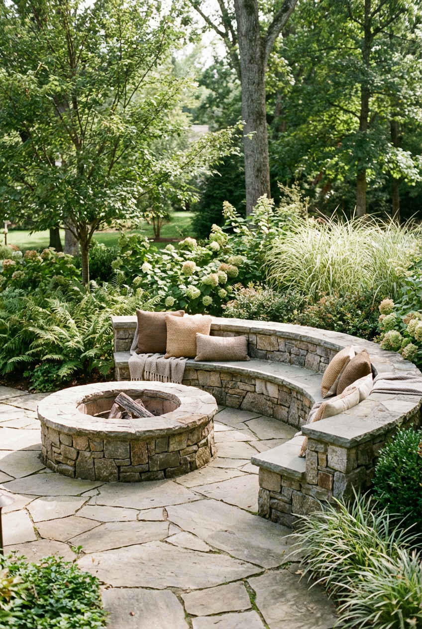 Fire Pit with Built-In Seating 2