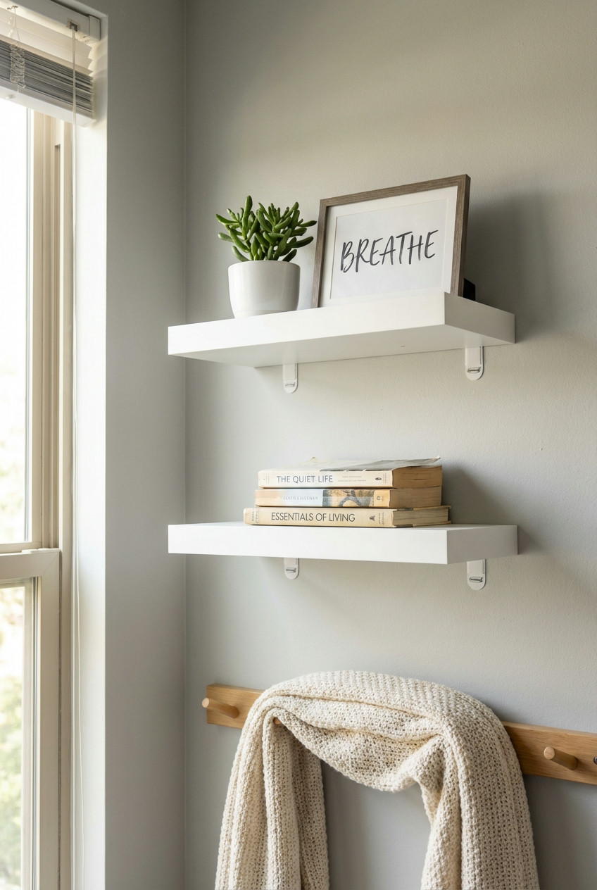Wall-Mounted Shelves (Command Strips) 1