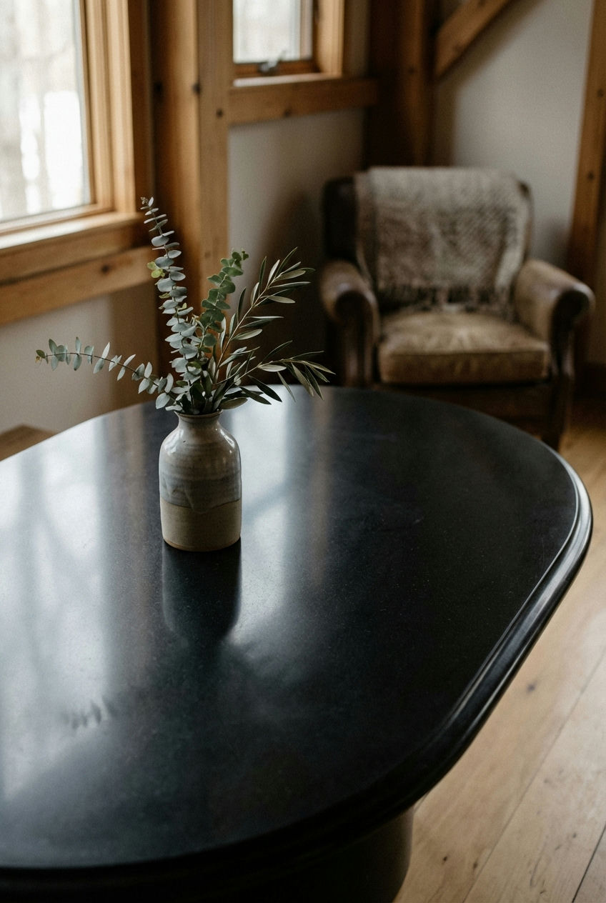 Black Minimalist Oval Table 2