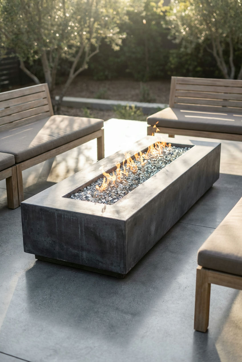 Rectangular Modern Fire Pit 1
