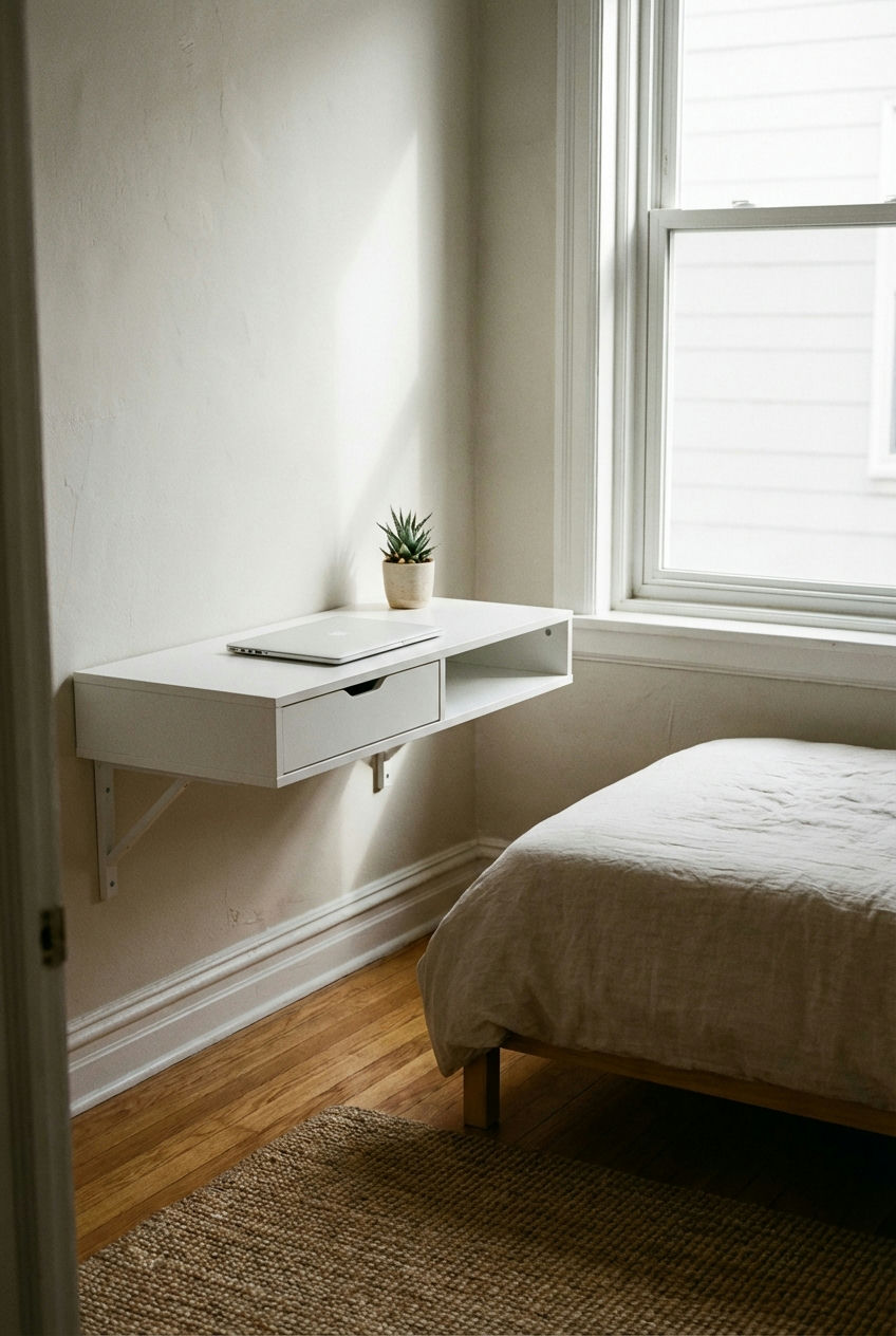 Wall Mounted Desk with Storage 1
