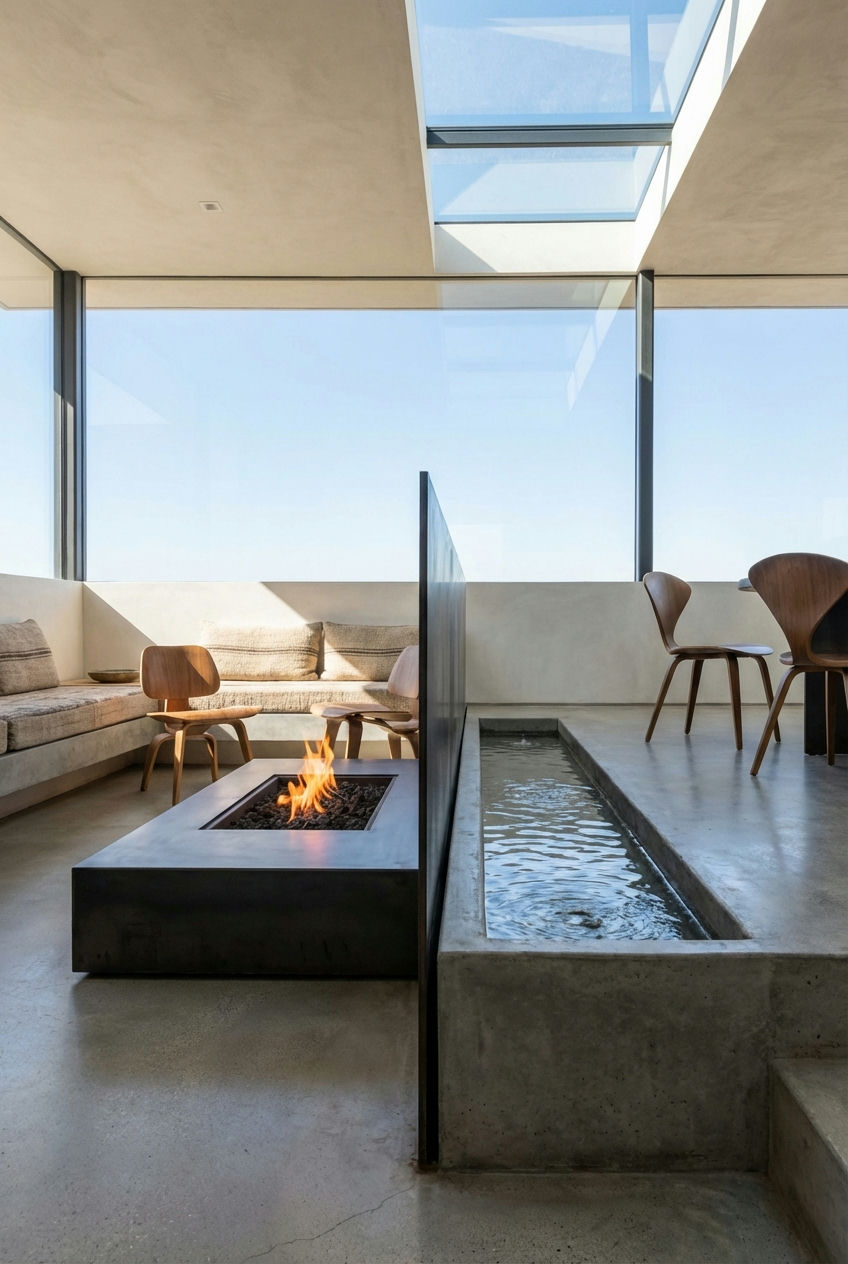 Fire Pit with Water Feature 1