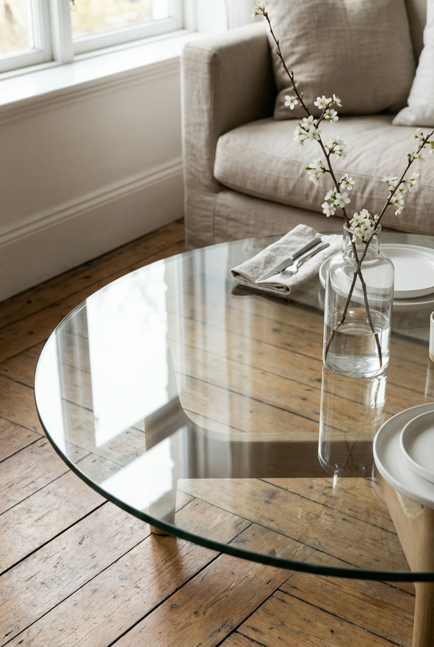 Compact Round Glass Table 2
