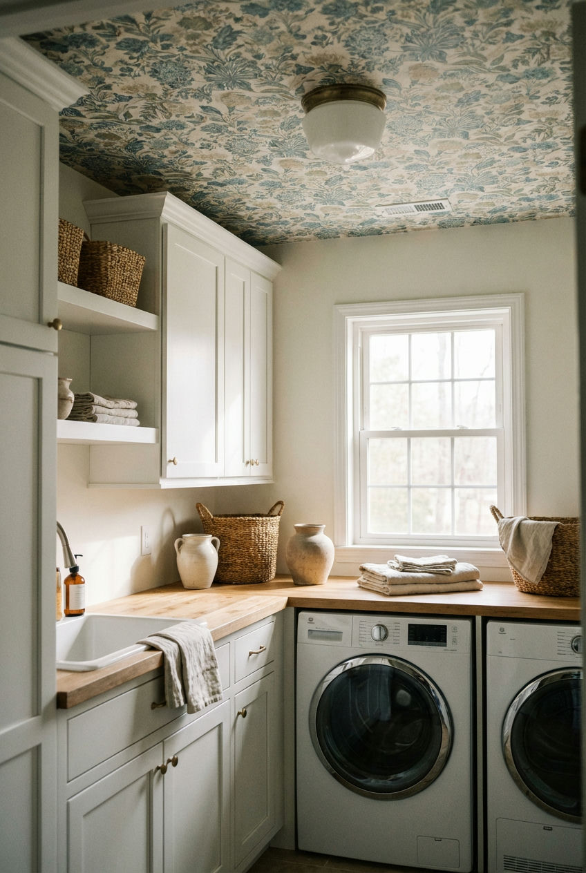 Wallpapered-Ceiling 1