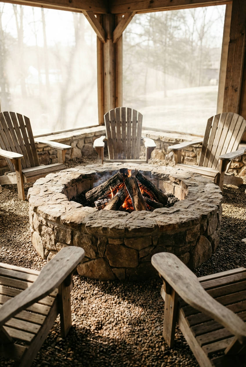 Rustic Stone Fire Pit 1