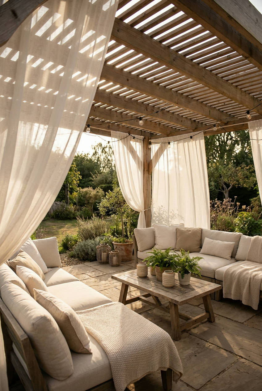 Pergola Covered Lounge Area 1