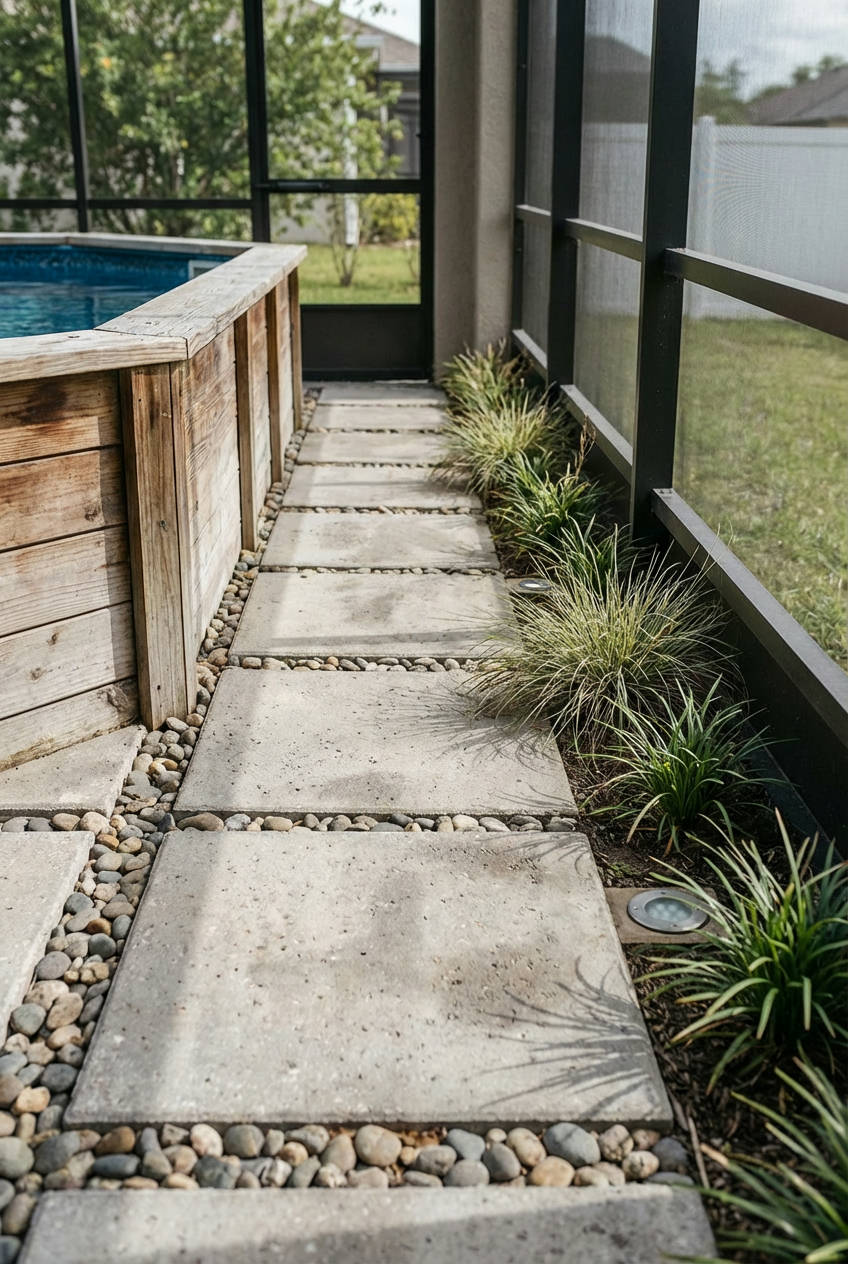 Stone Paver Pool Surround 2