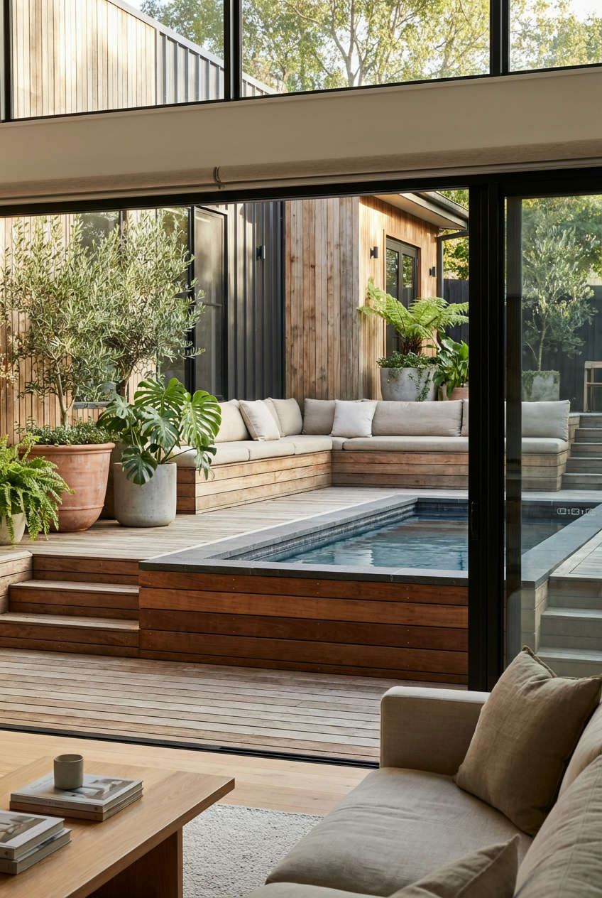 The Elevated Oasis with Built-in Seating 1