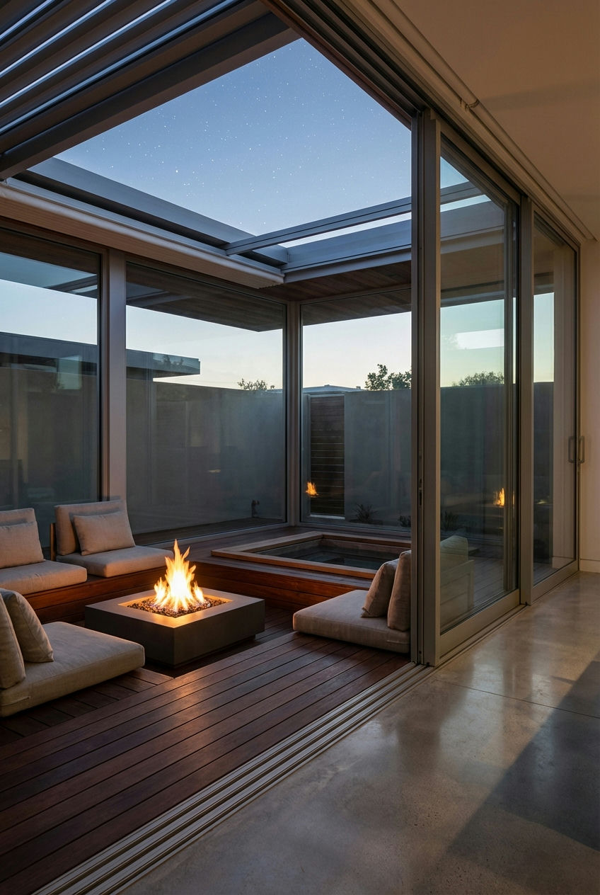 Fire Pit with Adjacent Hot Tub 1
