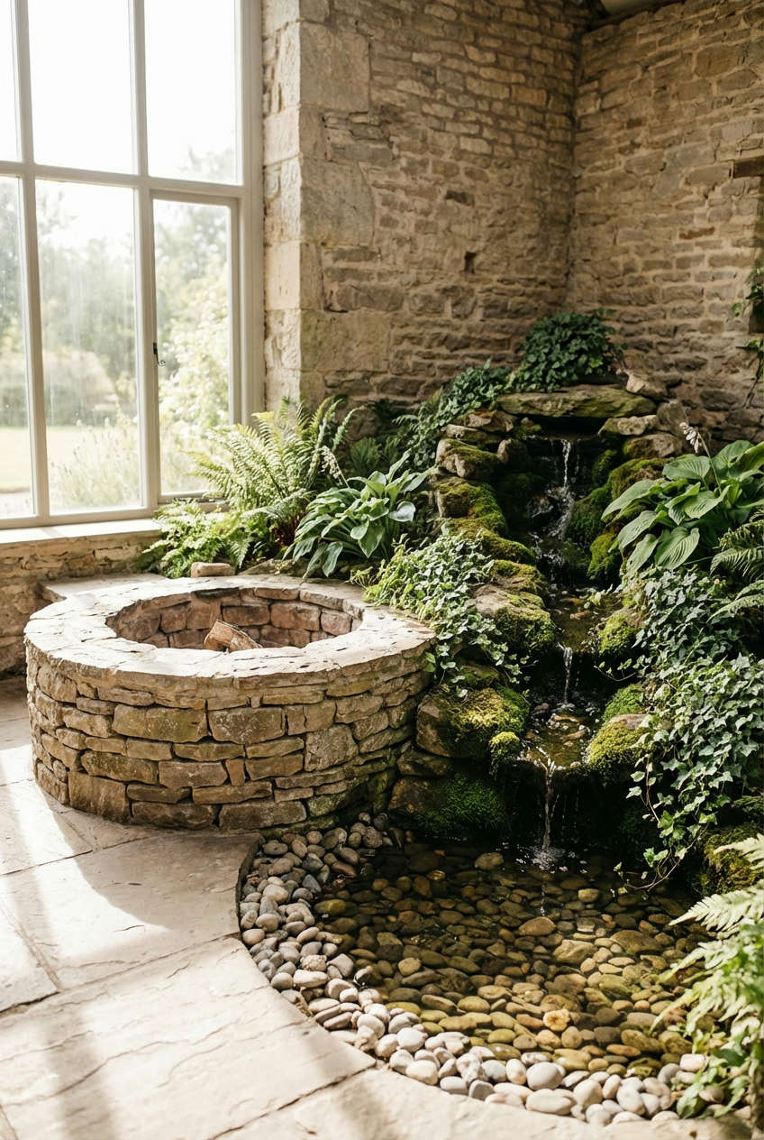 Fire Pit with Water Feature 2