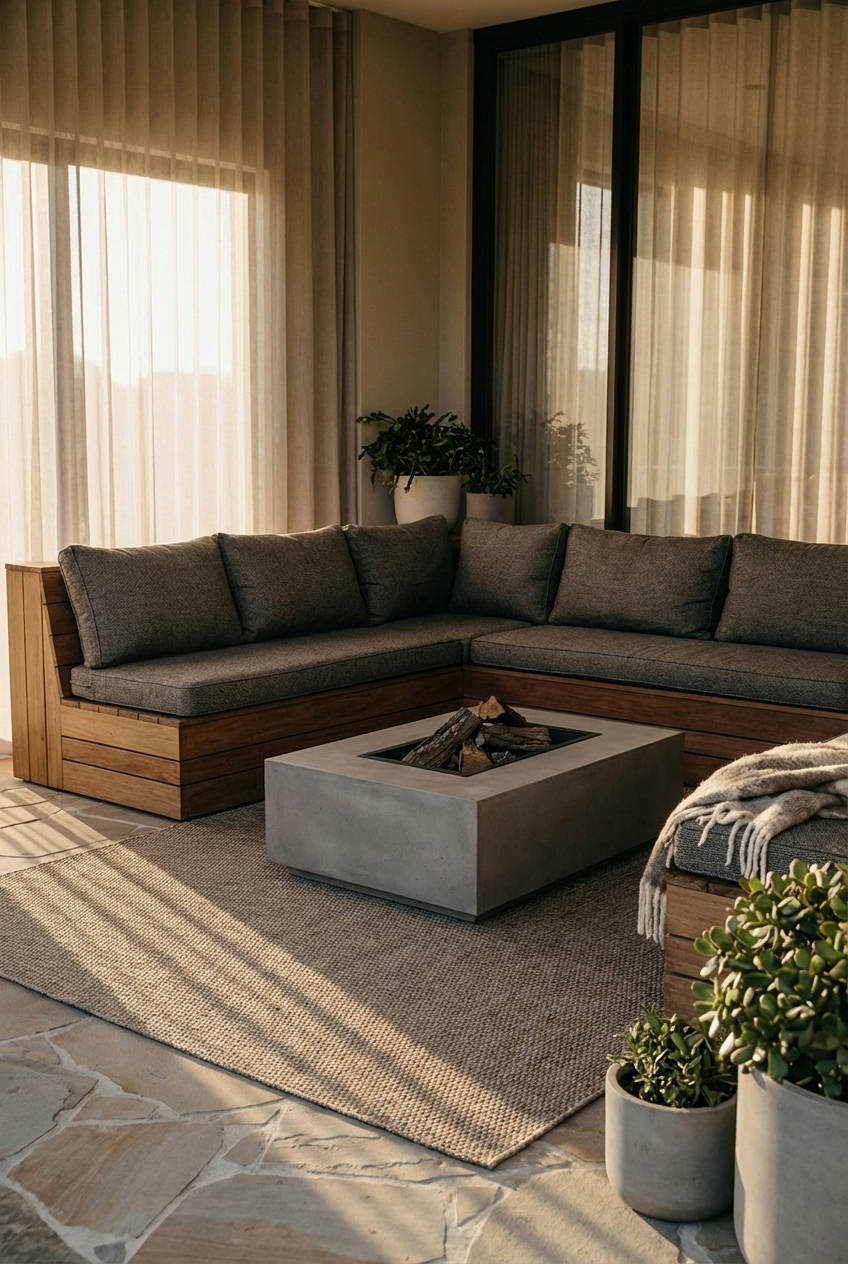 Fire Pit with Built-In Seating 1