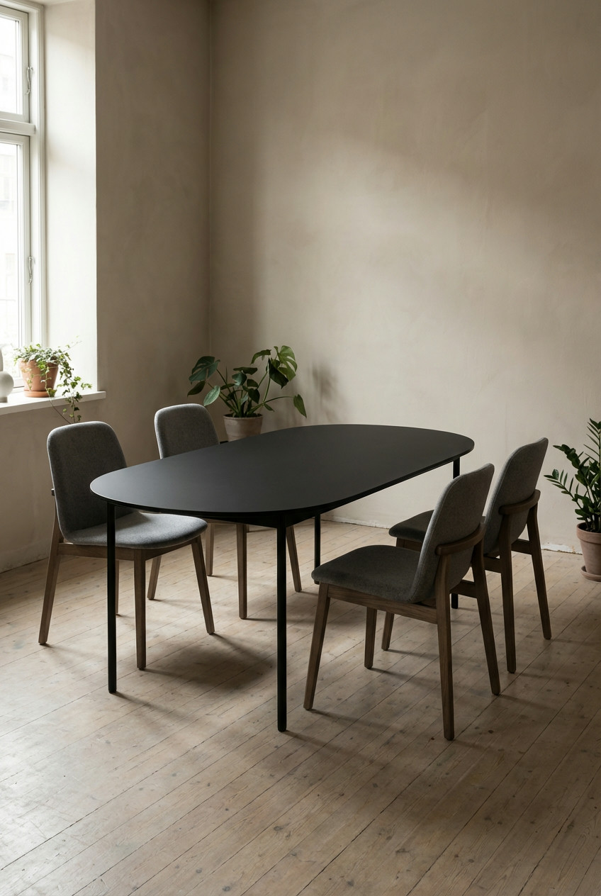 Black Minimalist Oval Table 1