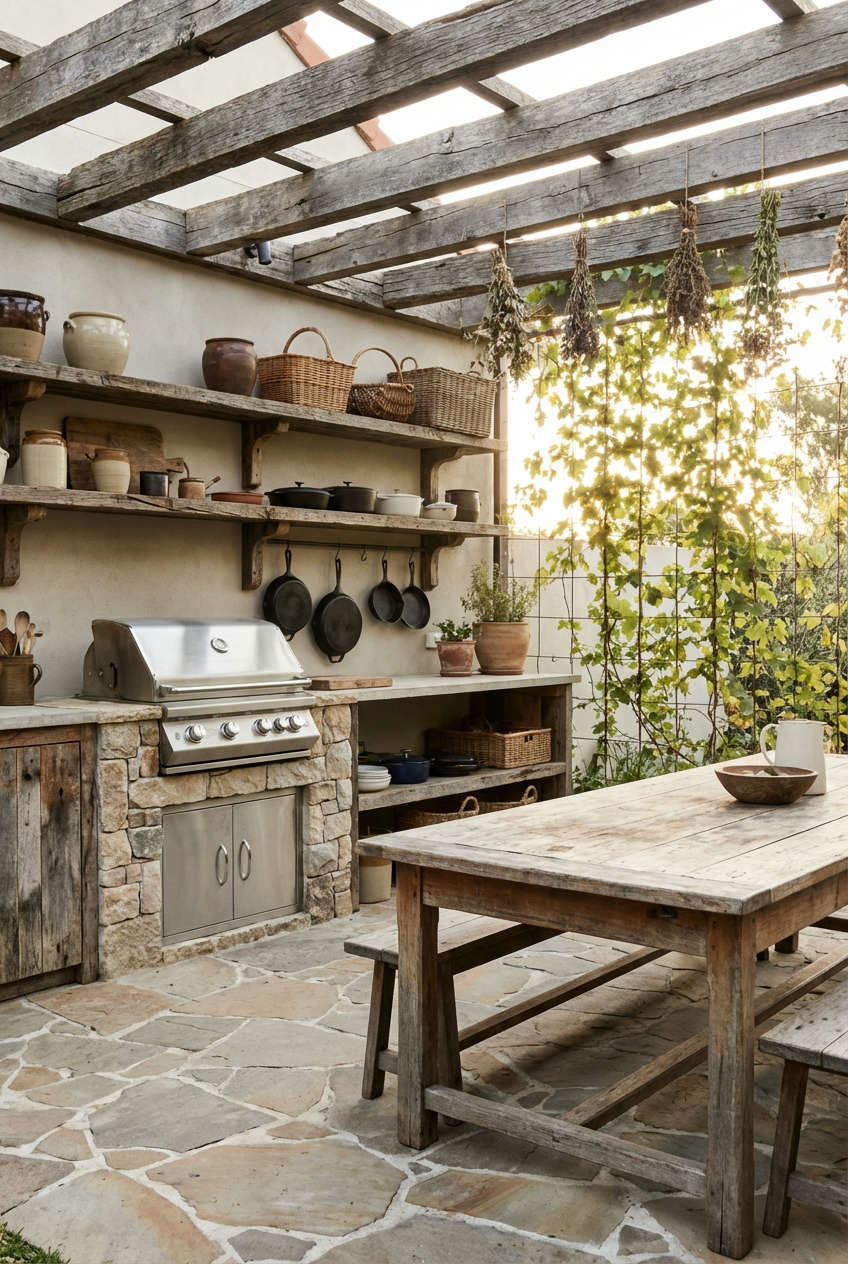 Rustic Outdoor Kitchen 1