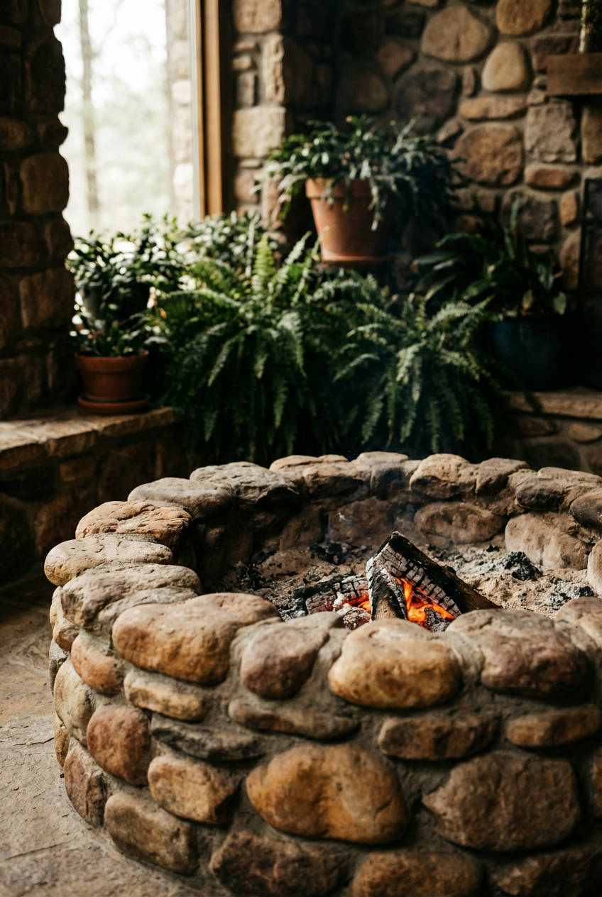 Rustic Stone Fire Pit 2