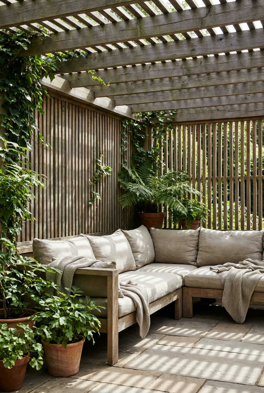 Pergola with Privacy Screens 1