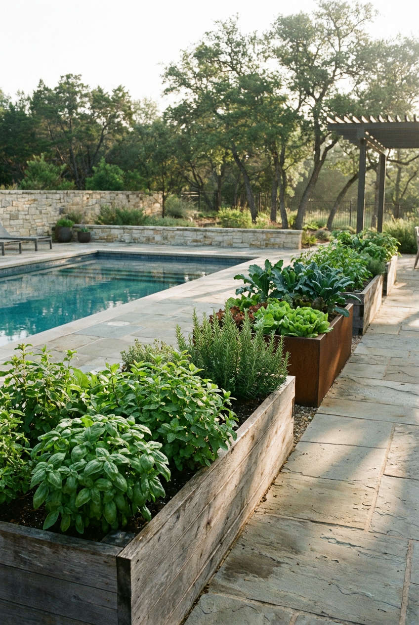Edible Gardens Near Pool 1