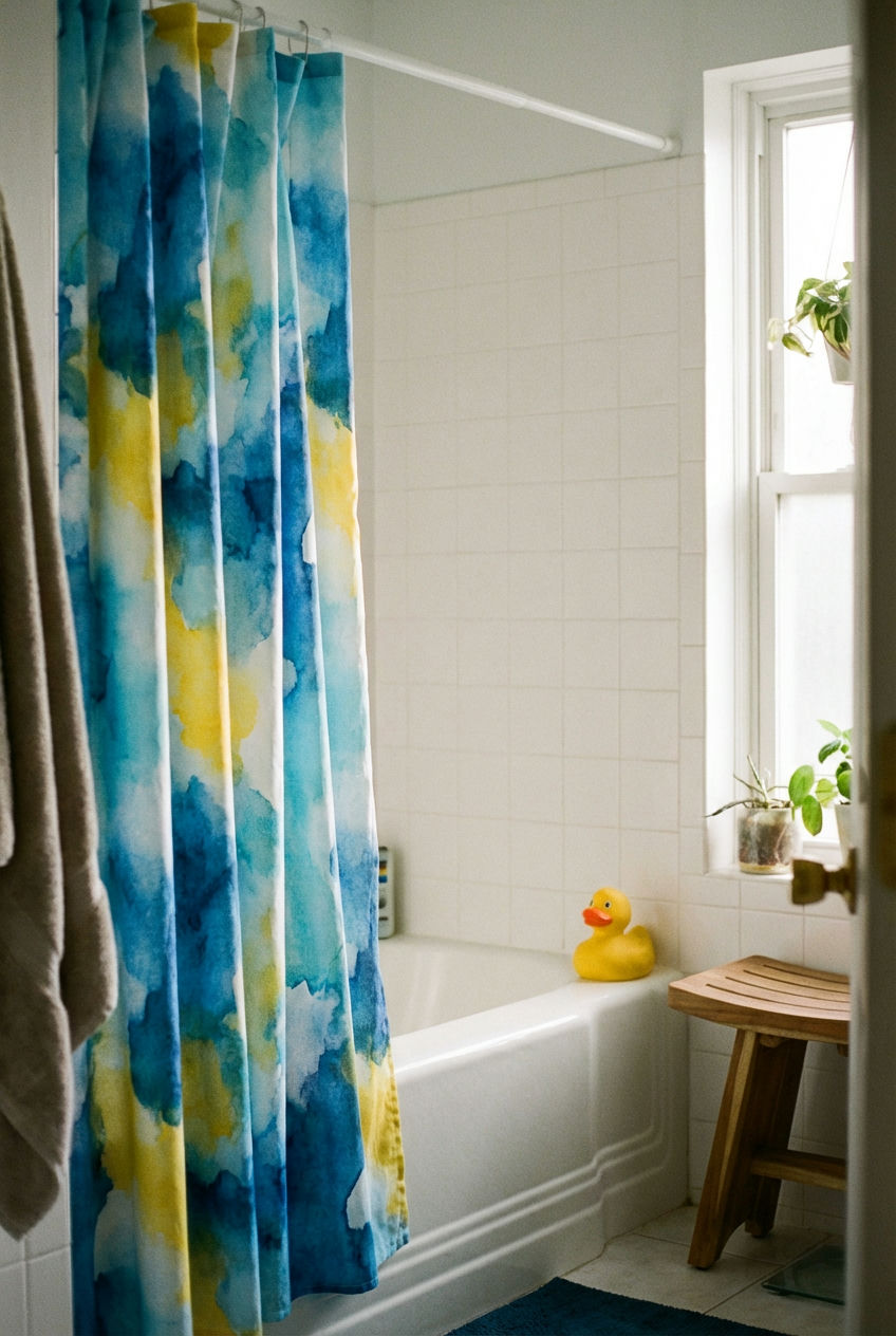 Playful-Patterned-Shower-Curtain 1
