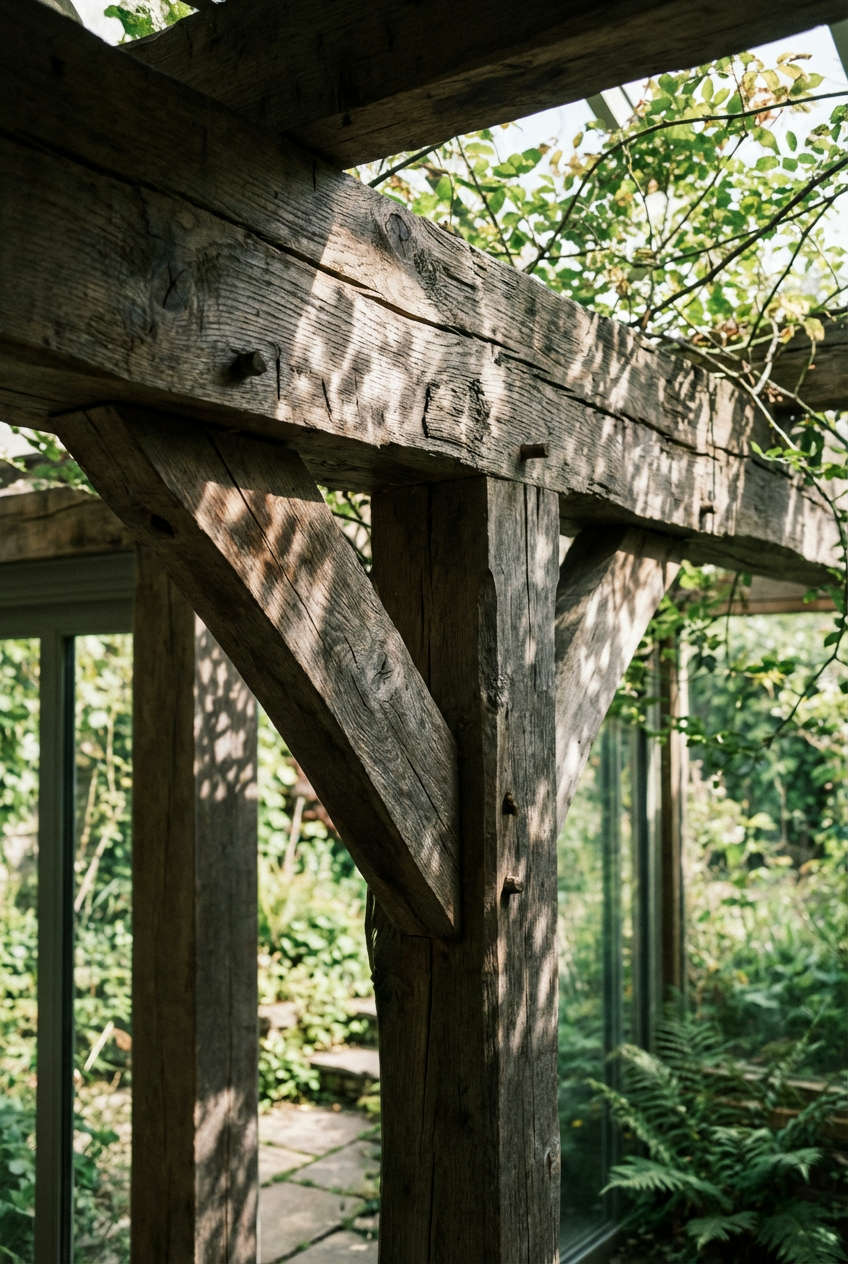 Rustic Wood Beam Pergola 2