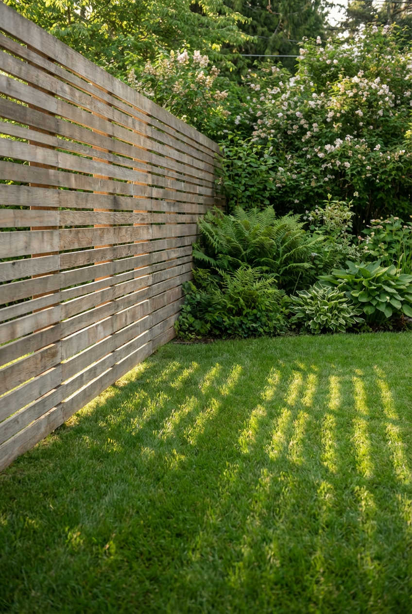 Modern Slat Wood Fence 2