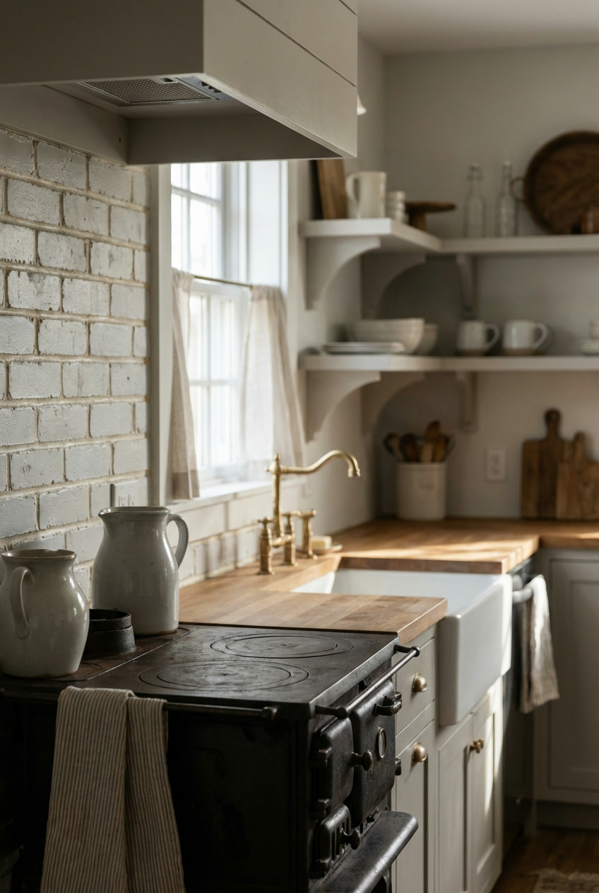 Painted Brick Backsplash 2