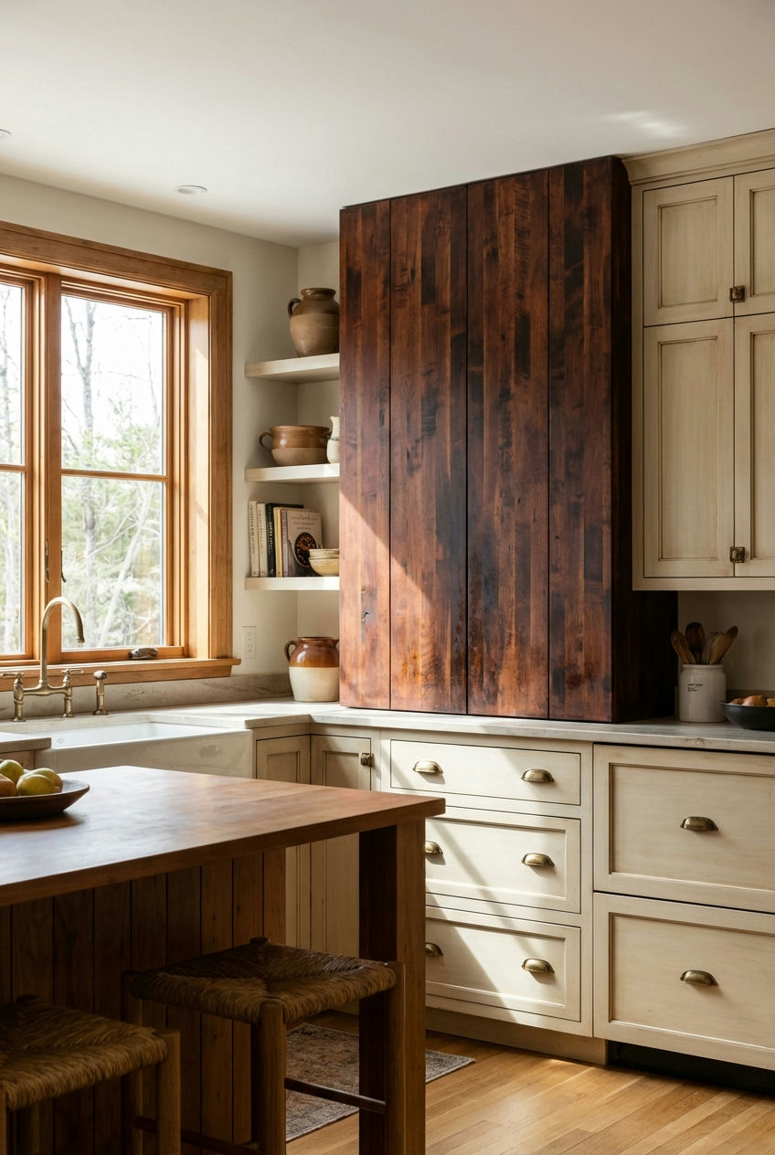 Butcher Block Vertical Backsplash 2