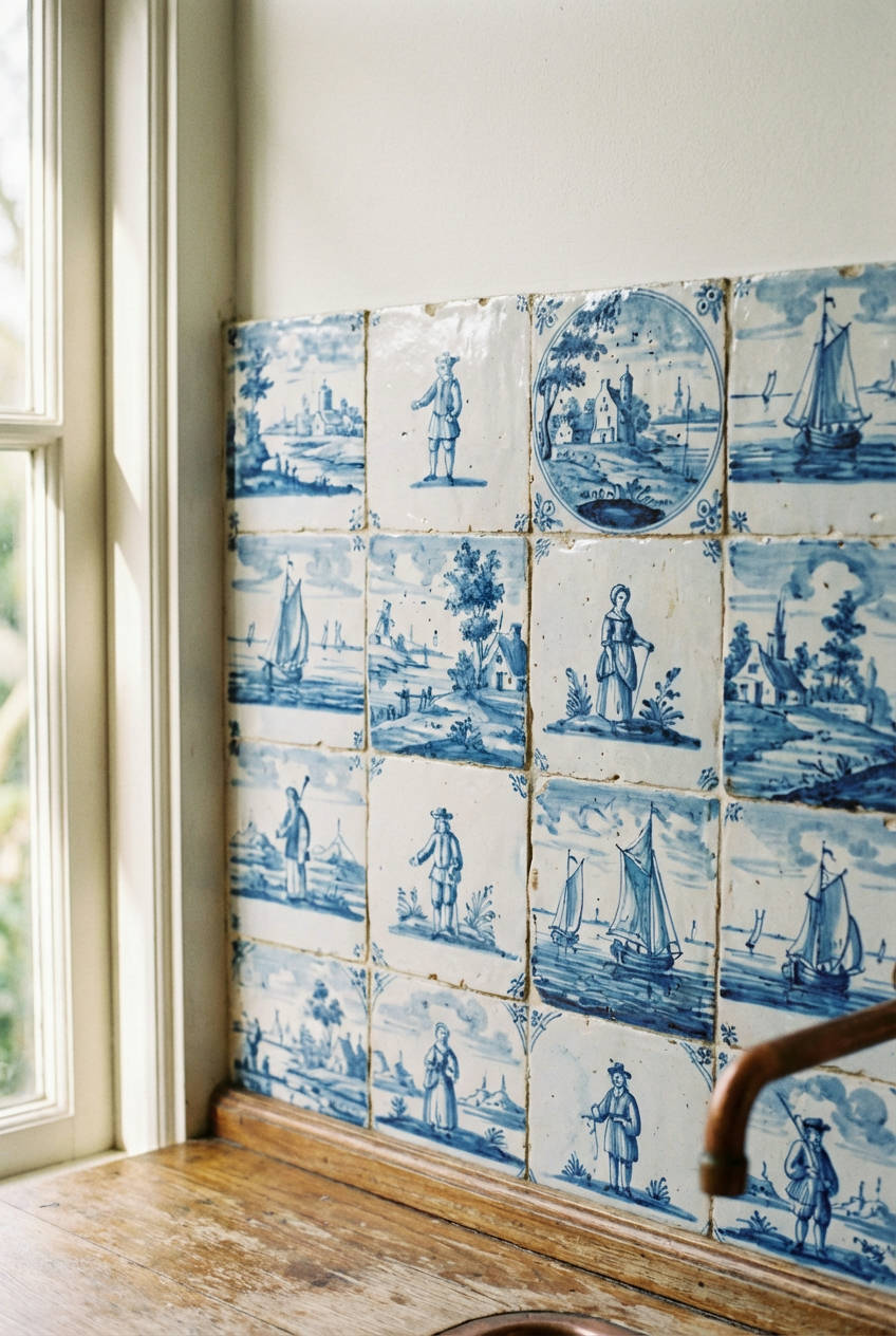 Hand-Painted Blue and White Tiles 2