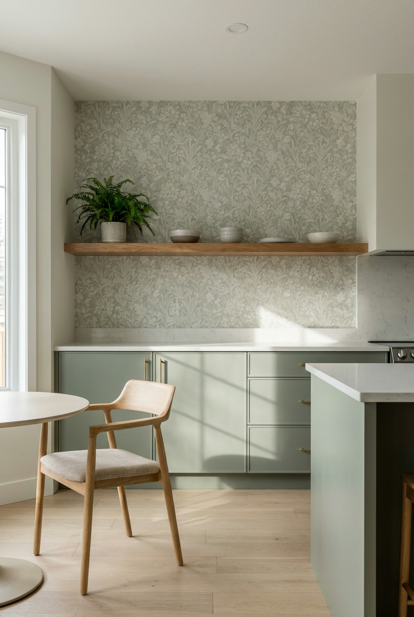 Accent Wall with Strategic Wallpaper 1
