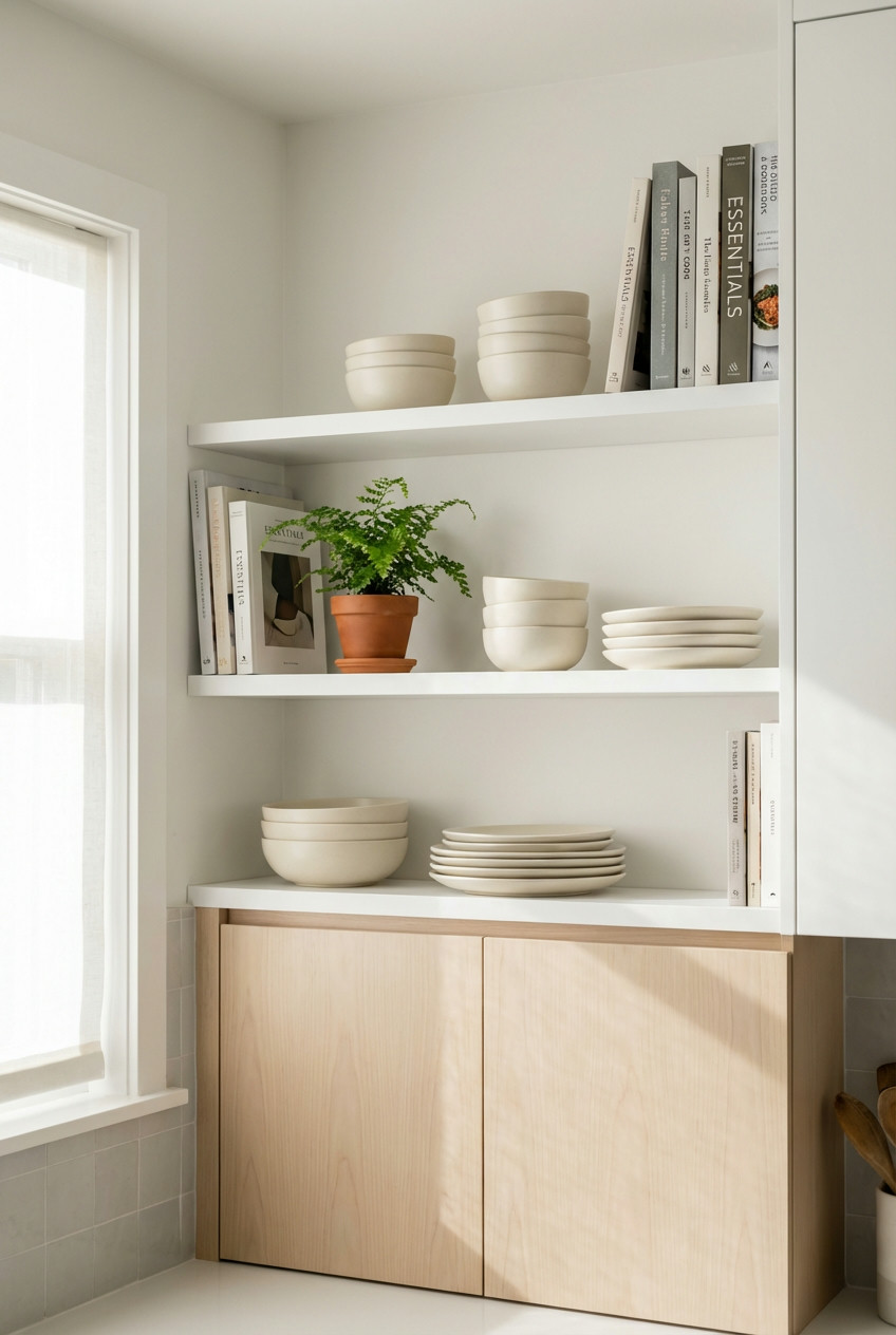 Open Shelfimg with Curated Decor 1