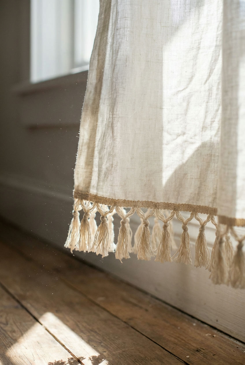 Linen Drapes with Fringe 2