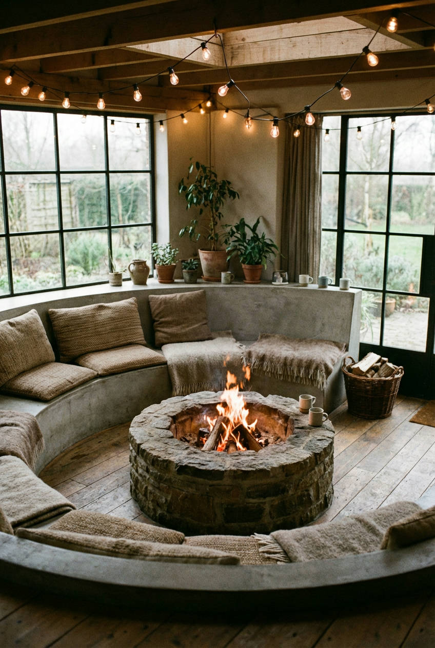 Integrated Fire Pit & Seating 1